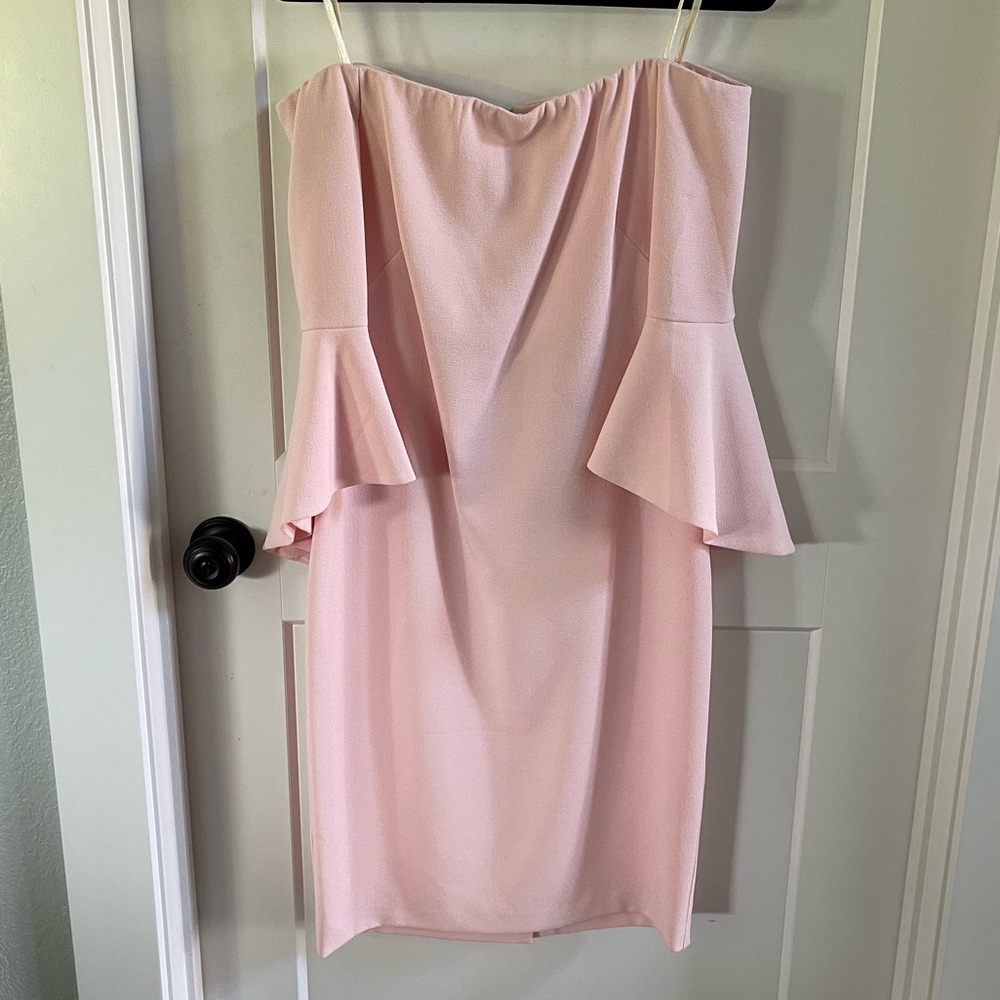 Off the shoulder blush pink dress